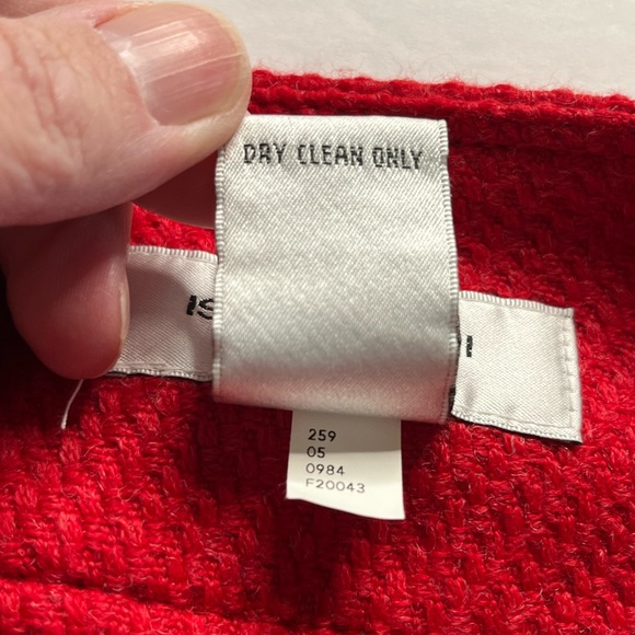 ISAAC MIZRAHI TARGET sz 14 Red Button Tweed Pleated Wool blend Wrap Skirt - Picture 11 of 11